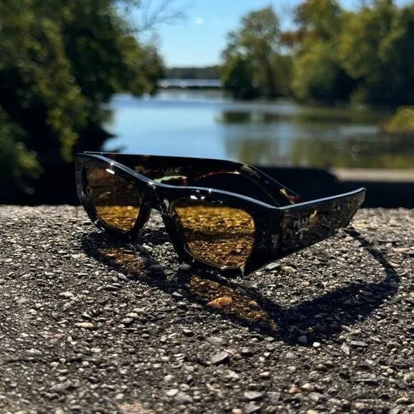 PRADA SUNGLASSES PRA01S 15O10C Havana Black Transparent  display picture 3